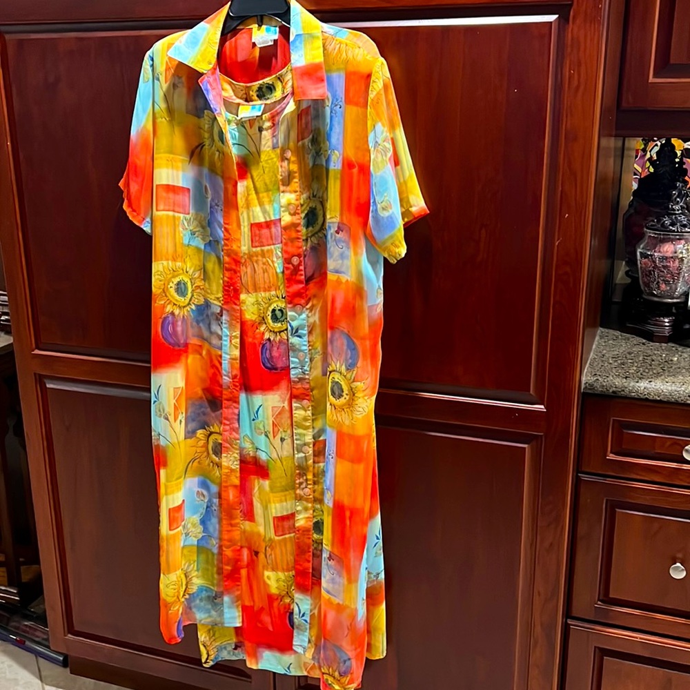 Two piece Sunflower Dress and cover up